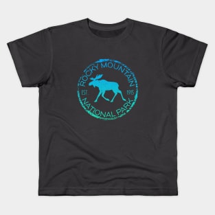 Rocky Mountain National Park Colorado Rustic Moose Design Souvenir Kids T-Shirt